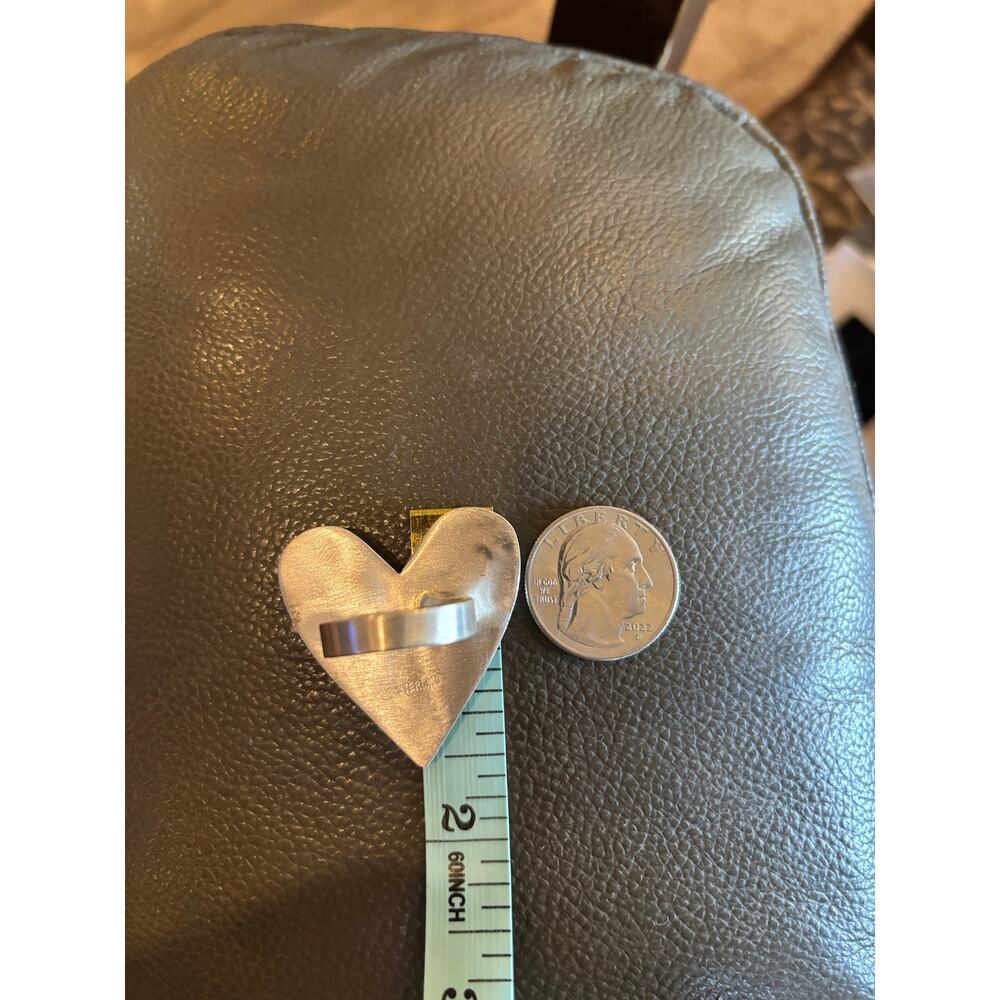 Wow! Turquoise Heart Ring  in Sterling Silver. Stunning! - Picture 6 of 6